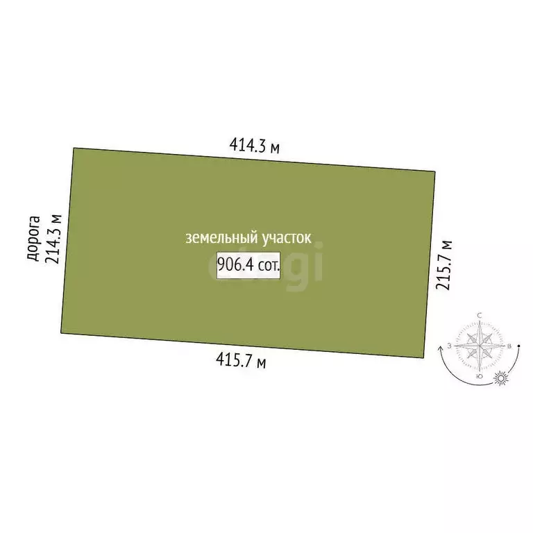 Участок в Симферопольский район, село Урожайное (906.37 м) - Фото 1