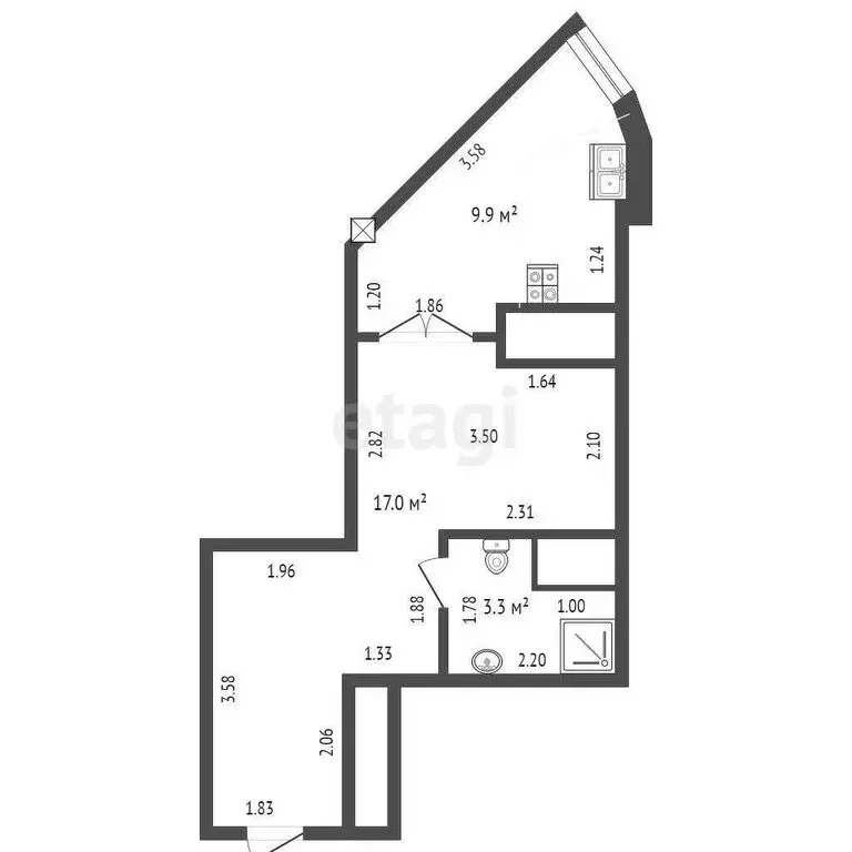 1-комнатная квартира: Геленджик, Крымская улица, 22к5 (30.2 м) - Фото 0