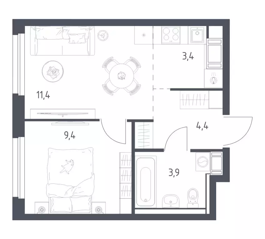 1-комнатная квартира: Мытищи, 1-й Стрелковый переулок, 5к1 (31.9 м) - Фото 1