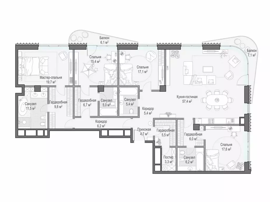 4-комнатная квартира: Москва, Большой Толмачёвский переулок, 5с1 ... - Фото 1