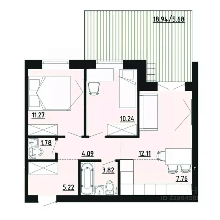 2-к кв. Челябинская область, Южноуральск ул. Строителей, 14 (62.0 м) - Фото 1