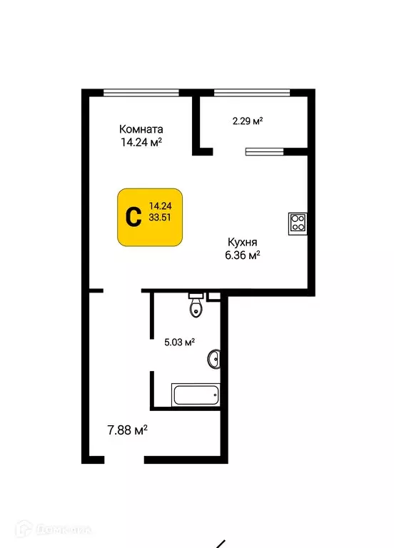 Продаётся 1-к квартира, 34.22 м - Фото 0