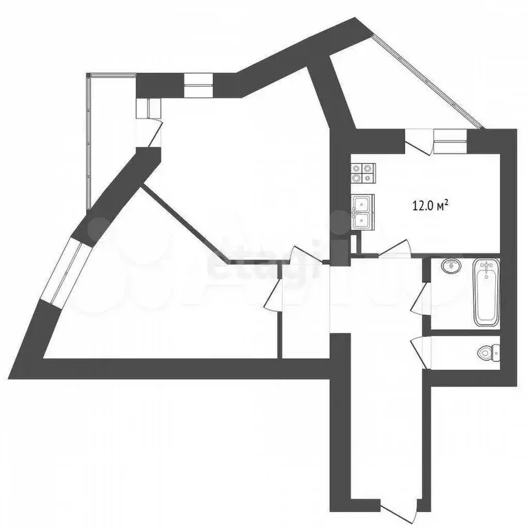2-к. квартира, 67 м, 2/9 эт. - Фото 0