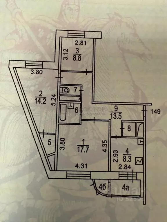 3-к кв. Москва Рублевское ш., 89 (71.1 м) - Фото 2