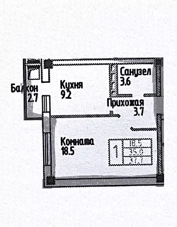 1-к. квартира, 38 м, 4/10 эт. - Фото 0