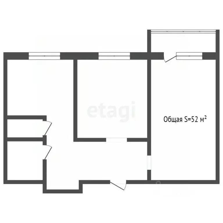 2-к кв. Кемеровская область, Прокопьевск Ноградская ул., 28 (52.0 м) - Фото 1