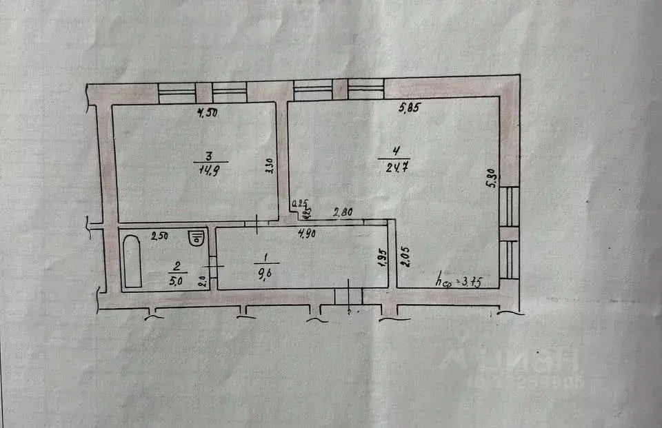 1-к кв. Липецкая область, Лебедянь Заводская ул., 7 (54.2 м) - Фото 2