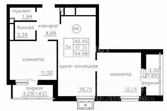3-к кв. Пензенская область, Пенза ул. Щербакова, 89 (54.0 м) - Фото 2