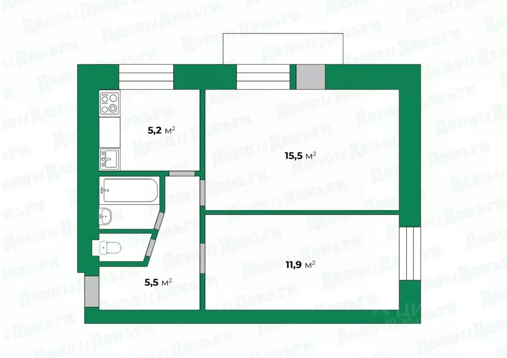 2-к кв. кировская область, киров ул. некрасова, 32 (41.1 м) - Фото 1