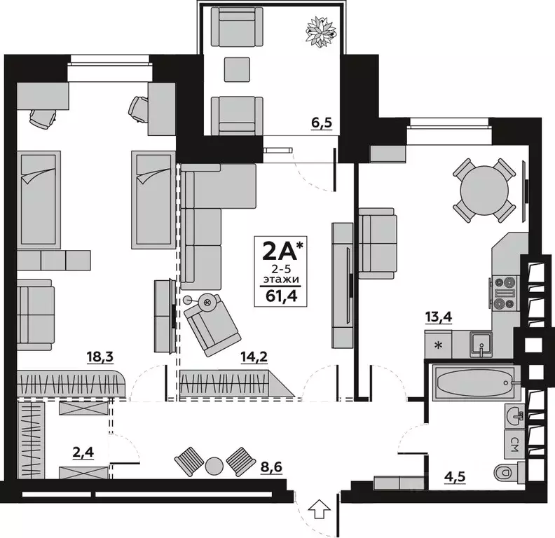 2-к кв. Волгоградская область, Волгоград пос. Ангарский, ул. ... - Фото 1