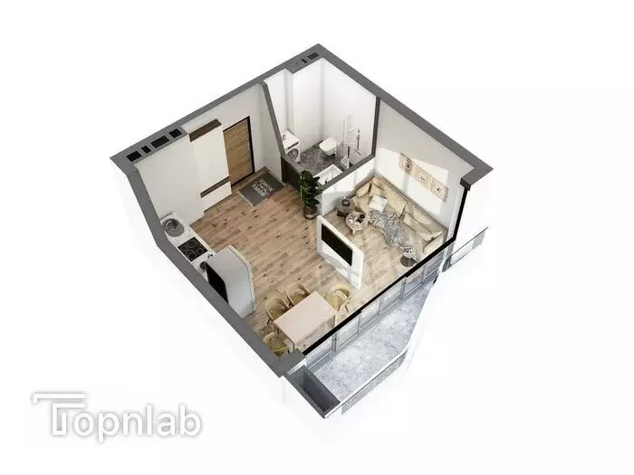 Квартира-студия: Ялта, улица Дражинского, 45А (36.6 м) - Фото 2