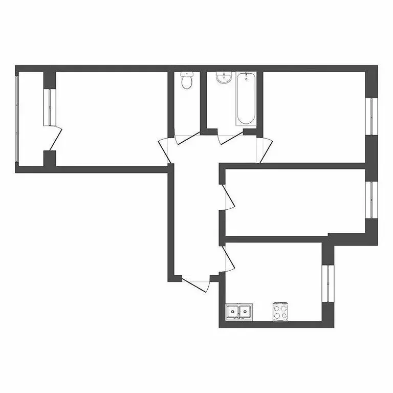 3-комнатная квартира: Тюмень, Заречный проезд, 12 (59.5 м) - Фото 2