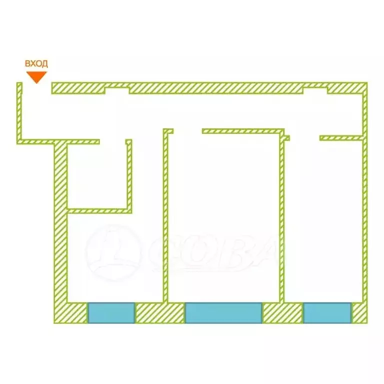 2-комнатная квартира: Курган, Краснодонская улица, 5 (42.9 м) - Фото 2
