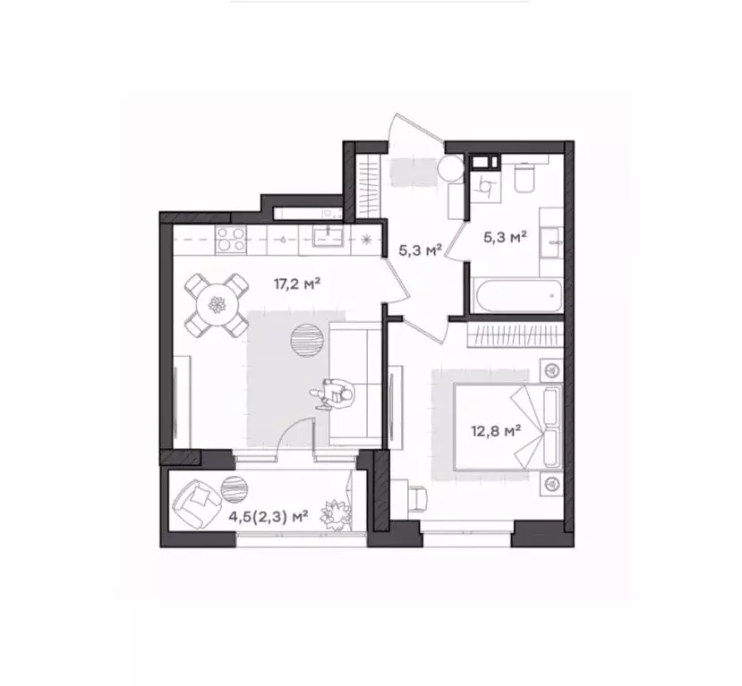 1-к кв. Ярославская область, Ярославль Тутаевское ш., 93Б (42.9 м) - Фото 1