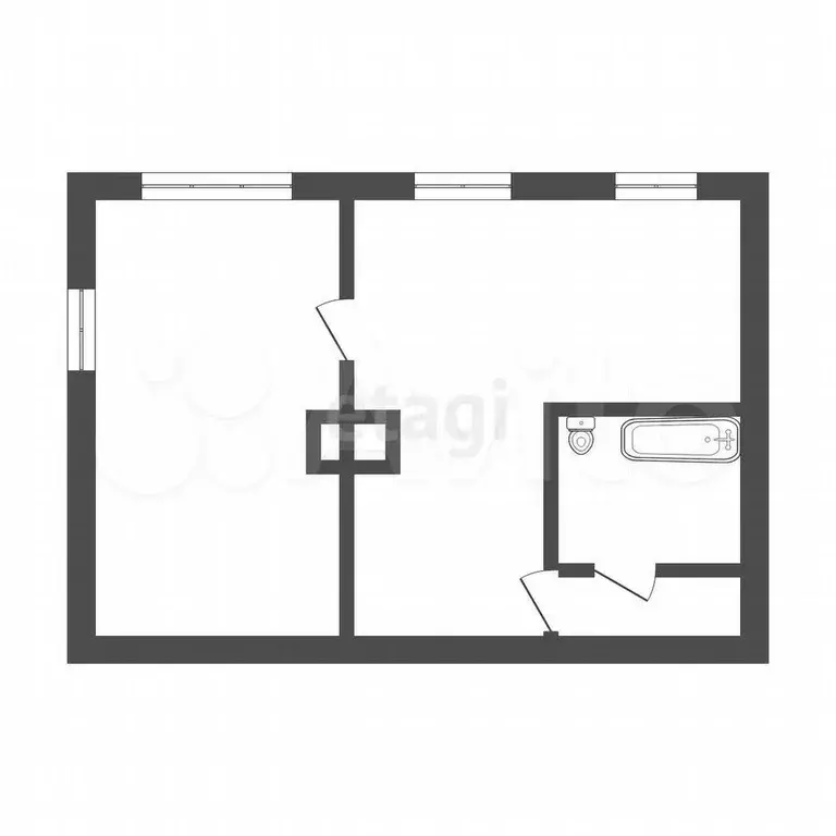 2-к. квартира, 36,8 м, 1/2 эт. - Фото 0