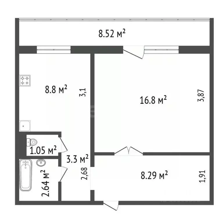 1-к кв. Красноярский край, Красноярск ул. Копылова, 21 (40.3 м) - Фото 1