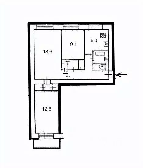 3-к кв. Санкт-Петербург просп. Славы, 12к1 (57.9 м) - Фото 2