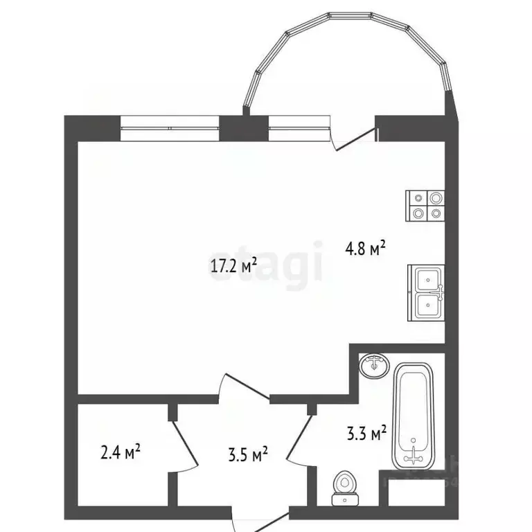 Студия Московская область, Химки Сходня мкр, Овражная ул., 24к8 (31.5 ... - Фото 1