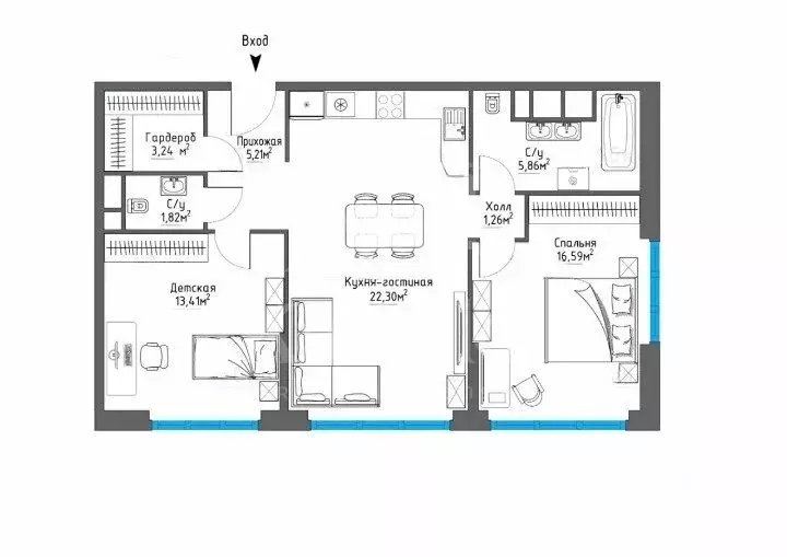 3-комнатная квартира: Москва, Шмитовский проезд, 39с5 (70.71 м) - Фото 1