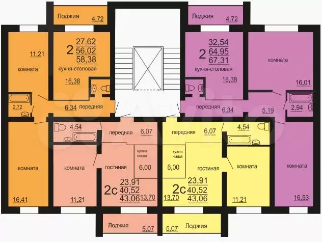 2-к. квартира, 60 м, 5/10 эт. - Фото 0