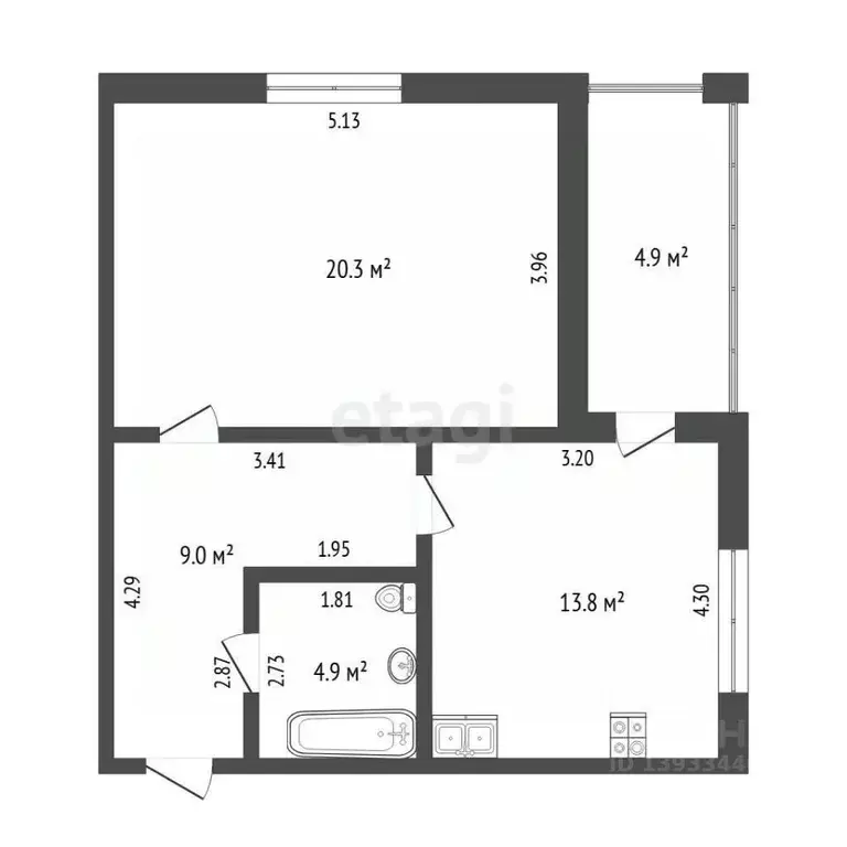 1-к кв. Тюменская область, Тюмень Широтная ул., 125 (48.0 м) - Фото 2