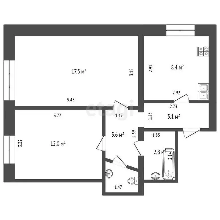 4к в -комнатной квартире (88 м) - Фото 1