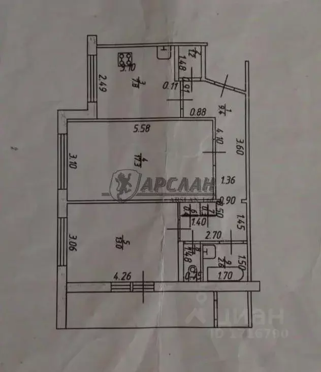 2-к кв. Татарстан, Казань ул. Батыршина, 13 (53.1 м) - Фото 1
