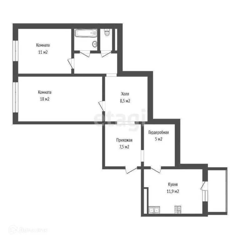 Продаётся 2-к квартира, 70.7 м - Фото 1