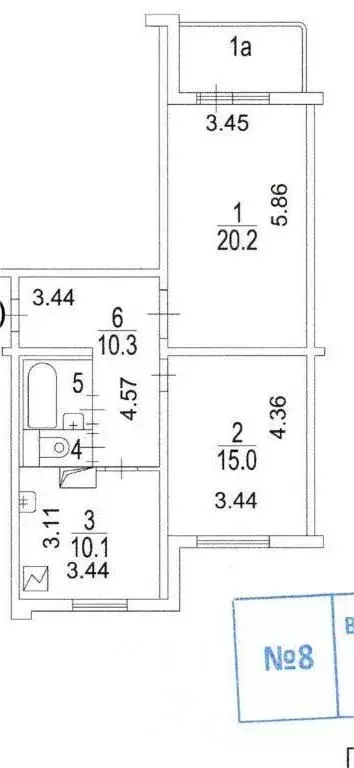 2-к кв. Москва Мячковский бул., 20К2 (60.0 м) - Фото 2