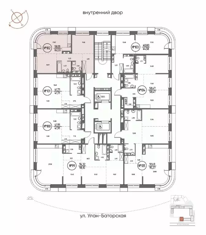 2-к кв. Иркутская область, Иркутск Макс жилой комплекс (62.33 м) - Фото 2
