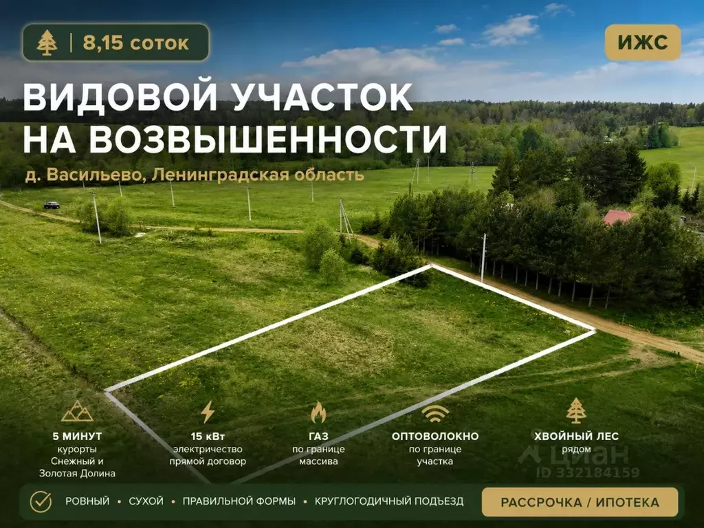Участок в Ленинградская область, Приозерский район, Красноозерное ... - Фото 1