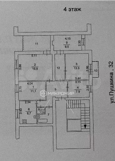 5-к. квартира, 94 м, 4/4 эт. - Фото 0