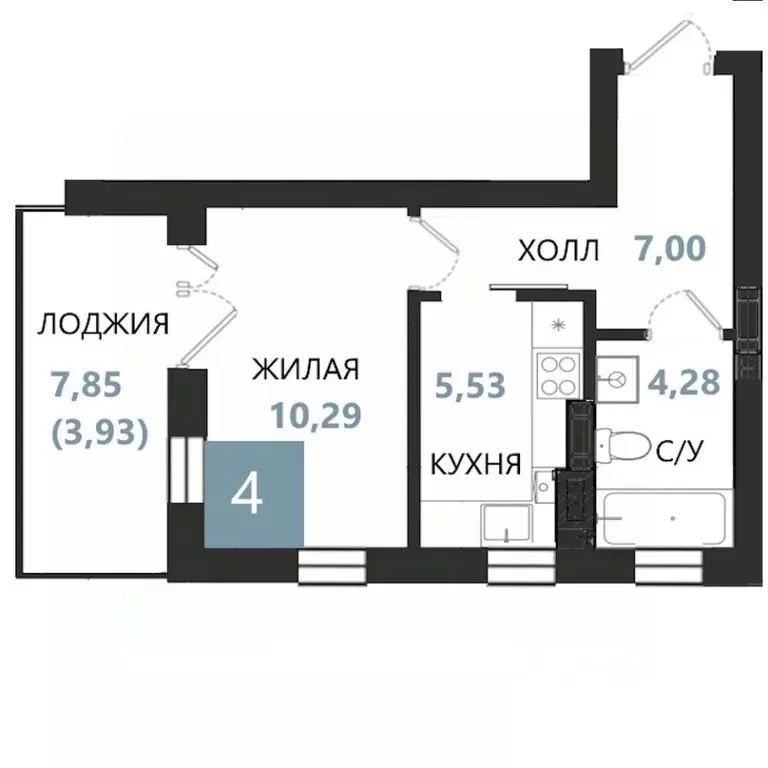 Студия Калининградская область, Светлогорск  (31.03 м) - Фото 0