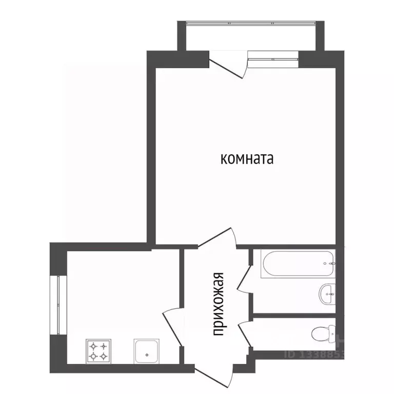 1-к кв. Красноярский край, Красноярск Взлетка мкр, ул. Батурина, 5А ... - Фото 1