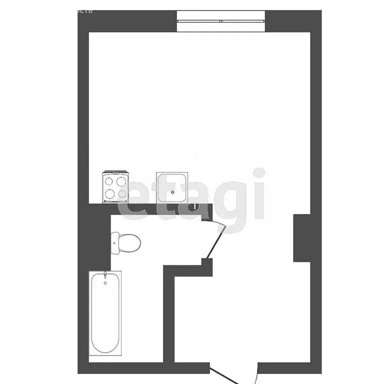 1-комнатная квартира: Тюмень, улица Самарцева, 20 (16.1 м) - Фото 1