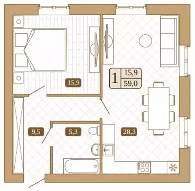 1-к кв. Московская область, Сергиев Посад Белый город жилой комплекс ... - Фото 1