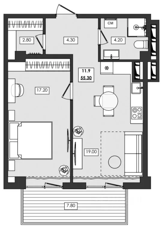 2-к кв. Крым, Алушта ул. Сергеева-Ценского, 4В (55.3 м) - Фото 1