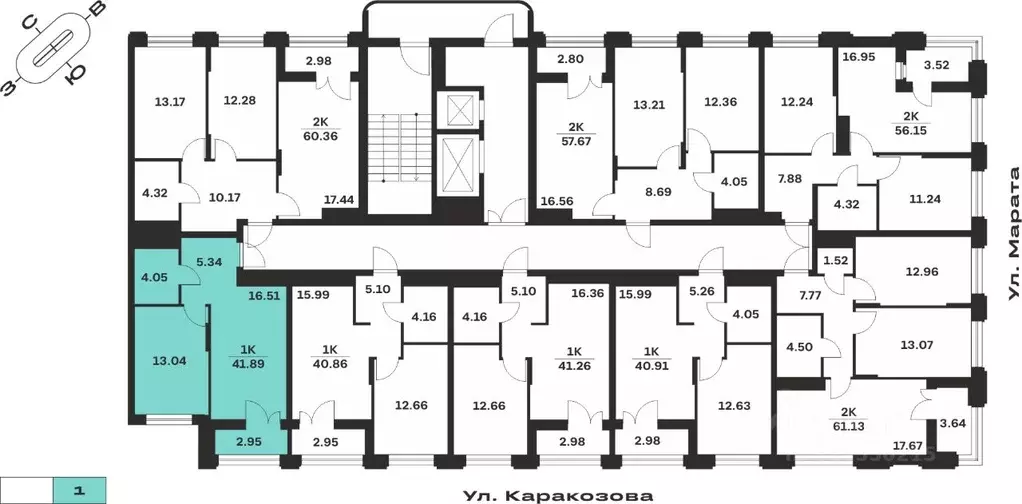 1-к кв. Тульская область, Тула ул. Каракозова (41.89 м) - Фото 1