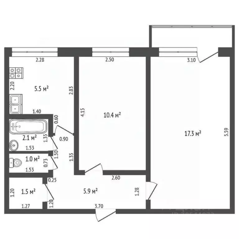 3-к кв. Оренбургская область, Оренбург Карагандинская ул., 90 (47.4 м) - Фото 2