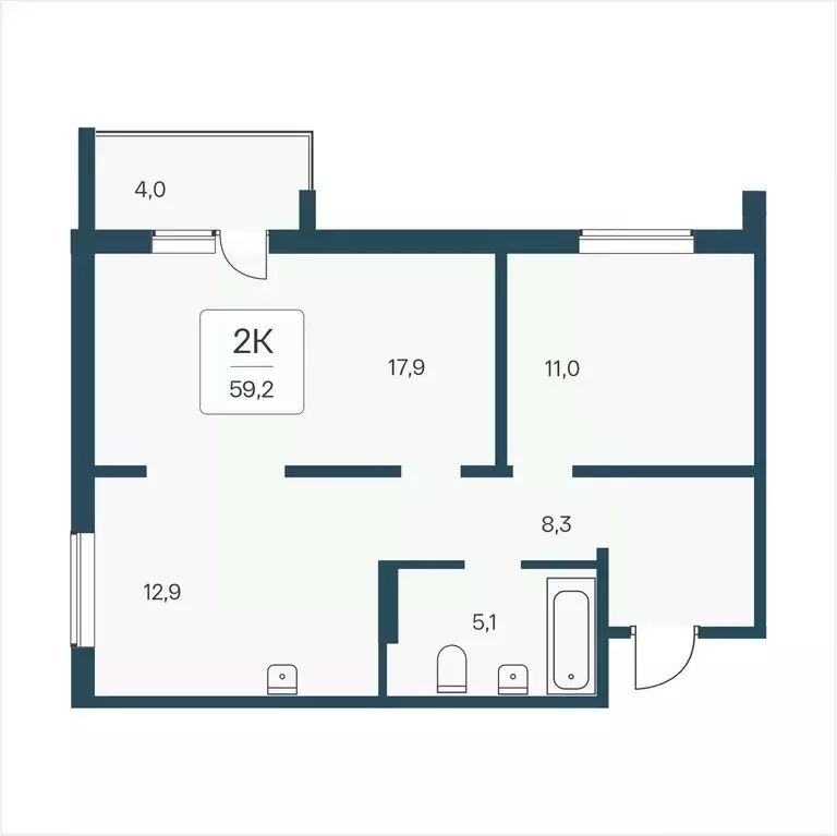 2-к кв. Новосибирская область, Новосибирск Кедровая ул., 80/3 (59.2 м) - Фото 0