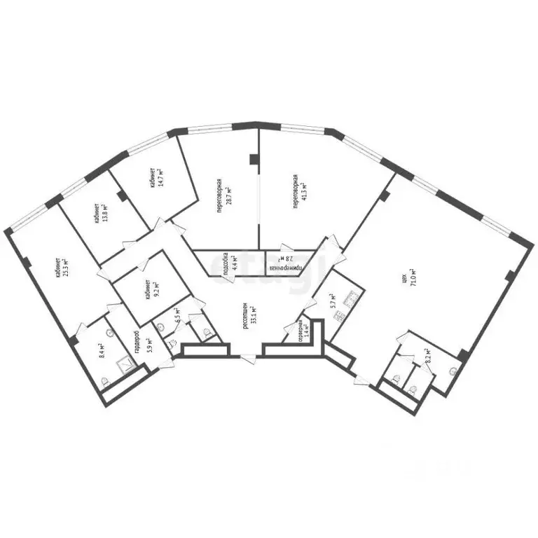 4-к кв. Москва Мосфильмовская ул., 74Б (200.0 м) - Фото 2