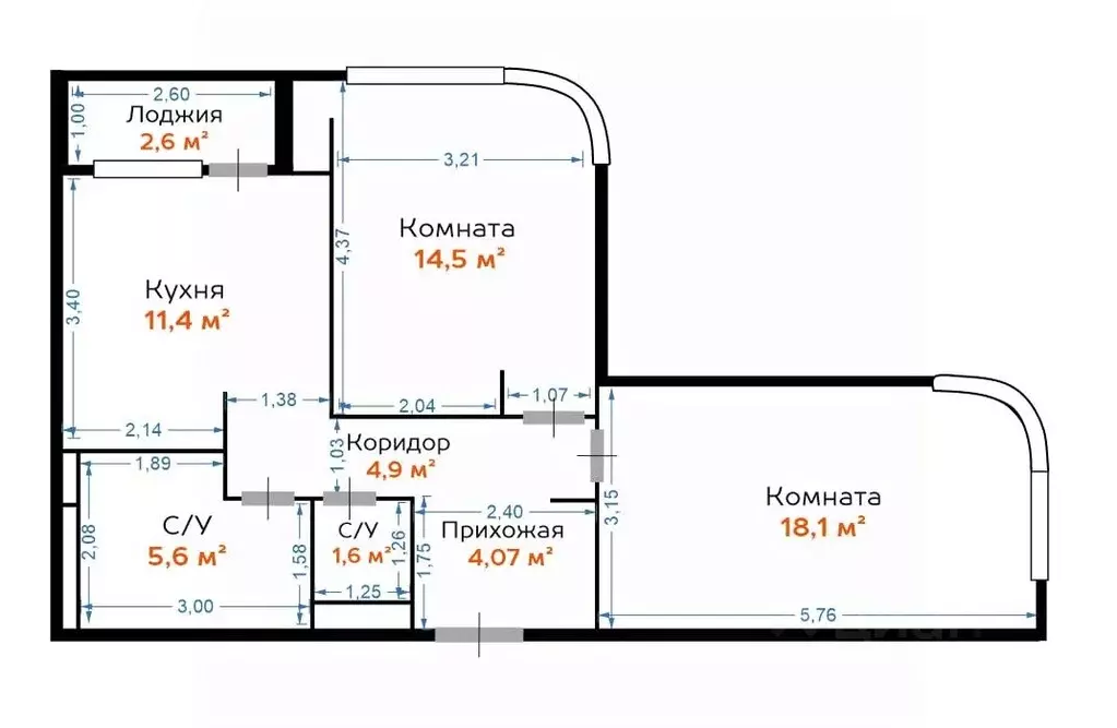 2-к кв. Москва ул. Вильгельма Пика, 1к2 (63.9 м) - Фото 1