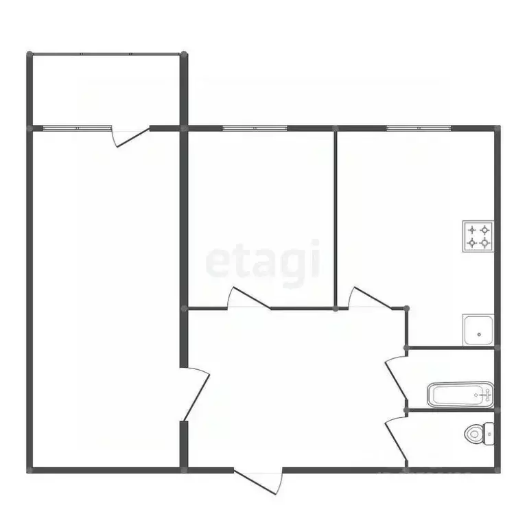 2-к кв. Амурская область, Белогорск ул. Серышева, 12 (50.0 м) - Фото 1