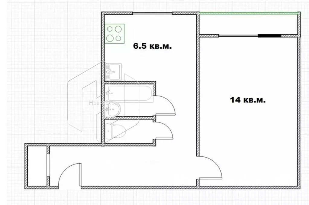 1-к кв. Мордовия, Саранск Севастопольская ул., 88 (32.7 м) - Фото 2
