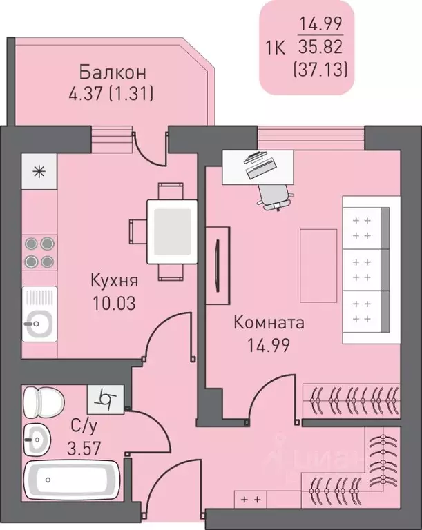 1-к кв. Ханты-Мансийский АО, Сургутский район, Белый Яр пгт, пос. ... - Фото 0