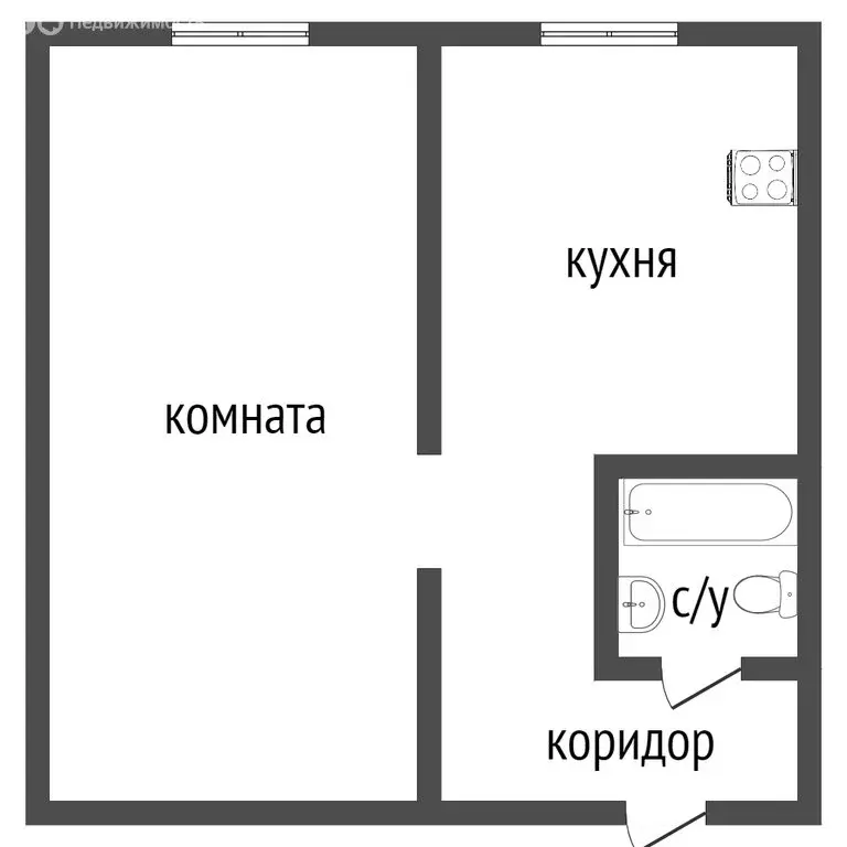 1-комнатная квартира: Курган, улица Дзержинского, 52 (18 м) - Фото 0