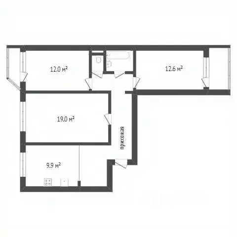 3-к кв. Красноярский край, Норильск ул. Ветеранов, 21 (71.9 м) - Фото 2