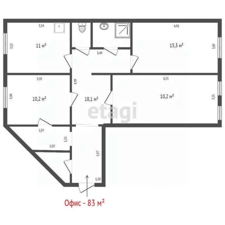 Офис в Свердловская область, Екатеринбург ул. Краснофлотцев, 1Г (83 м) - Фото 2