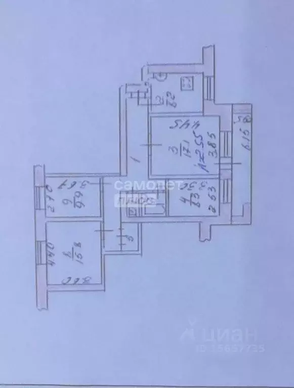 4-к кв. Омская область, Омск Харьковская ул., 25к2 (80.3 м) - Фото 1