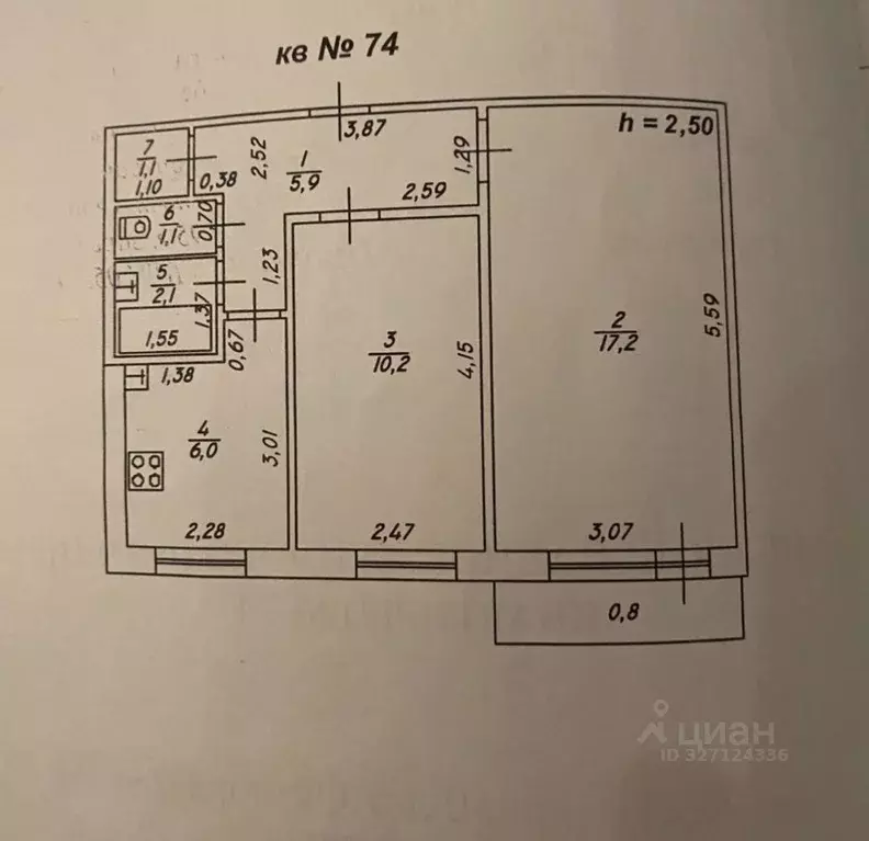 2-к кв. Тверская область, Тверь просп. Николая Корыткова, 24 (43.6 м) - Фото 1